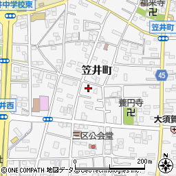 静岡県浜松市中央区笠井町899周辺の地図