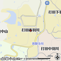 京都府京田辺市打田西羽川周辺の地図