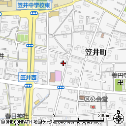 静岡県浜松市中央区笠井町863周辺の地図