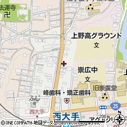 三重県伊賀市上野西大手町3730周辺の地図