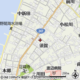愛知県知多郡美浜町野間須賀104周辺の地図