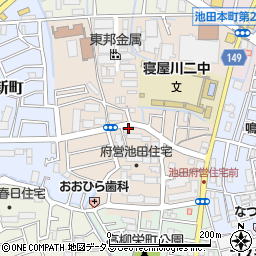 タイムパーキング寝屋川池田住宅駐車場周辺の地図