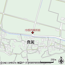 中西作業所前周辺の地図