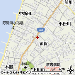 愛知県知多郡美浜町野間須賀93-1周辺の地図