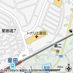 ｍａｎｄａｉトナリエ星田店周辺の地図