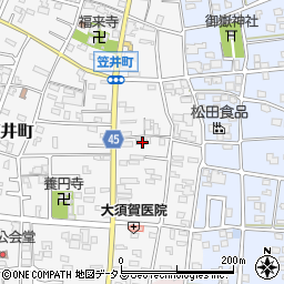 静岡県浜松市中央区笠井町124周辺の地図