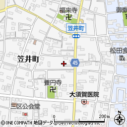 静岡県浜松市中央区笠井町266周辺の地図