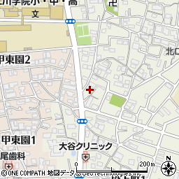 アムール甲東園周辺の地図