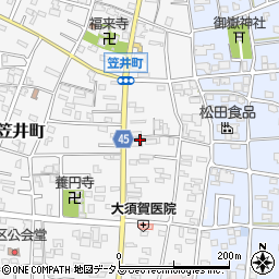 静岡県浜松市中央区笠井町134周辺の地図