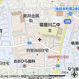 大阪府寝屋川市池田西町周辺の地図
