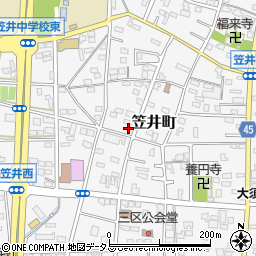静岡県浜松市中央区笠井町547周辺の地図