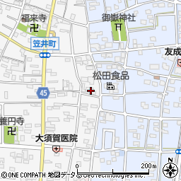 静岡県浜松市中央区笠井町45周辺の地図