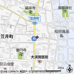 静岡県浜松市中央区笠井町135周辺の地図