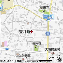 静岡県浜松市中央区笠井町361周辺の地図
