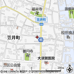 静岡県浜松市中央区笠井町264周辺の地図