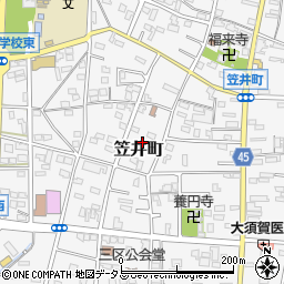静岡県浜松市中央区笠井町518周辺の地図