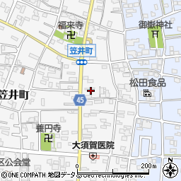 静岡県浜松市中央区笠井町137周辺の地図