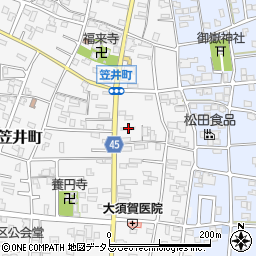 静岡県浜松市中央区笠井町138周辺の地図