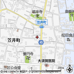 静岡県浜松市中央区笠井町262周辺の地図