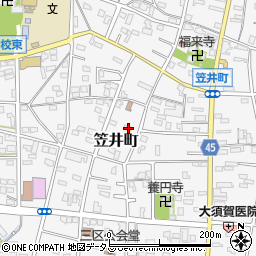 静岡県浜松市中央区笠井町516周辺の地図