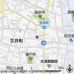 静岡県浜松市中央区笠井町263周辺の地図