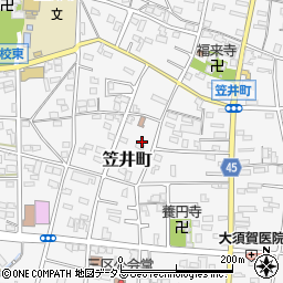 静岡県浜松市中央区笠井町515周辺の地図