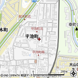大阪府寝屋川市平池町周辺の地図