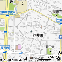 静岡県浜松市中央区笠井町543周辺の地図