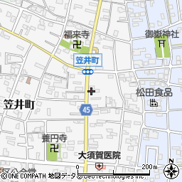 静岡県浜松市中央区笠井町141周辺の地図