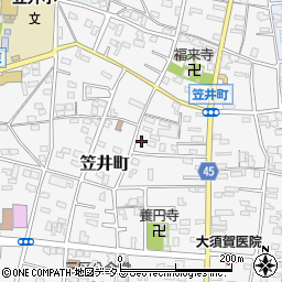 静岡県浜松市中央区笠井町363周辺の地図