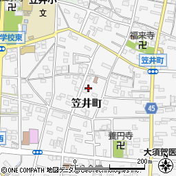 静岡県浜松市中央区笠井町524周辺の地図
