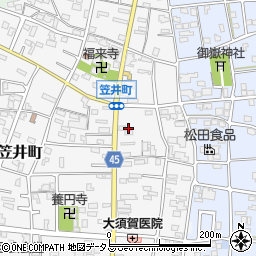 静岡県浜松市中央区笠井町142周辺の地図