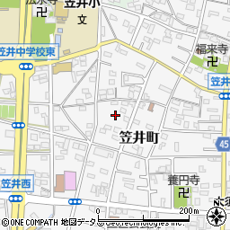 静岡県浜松市中央区笠井町542周辺の地図