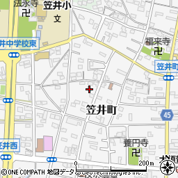 静岡県浜松市中央区笠井町522周辺の地図