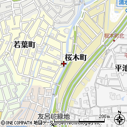 大阪府寝屋川市若葉町9-8周辺の地図