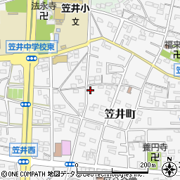 静岡県浜松市中央区笠井町537周辺の地図