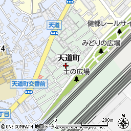 大阪府吹田市天道町10-7周辺の地図