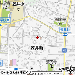 静岡県浜松市中央区笠井町526周辺の地図
