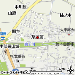 京都府木津川市山城町平尾茶屋前周辺の地図