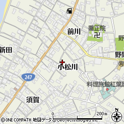 愛知県知多郡美浜町野間小松川周辺の地図