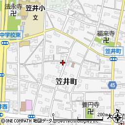 静岡県浜松市中央区笠井町530周辺の地図