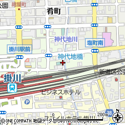 静岡県掛川市駅前周辺の地図