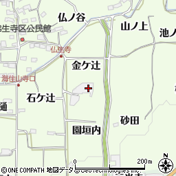 京都府木津川市加茂町例幣金ケ辻周辺の地図