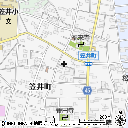 静岡県浜松市中央区笠井町366-6周辺の地図