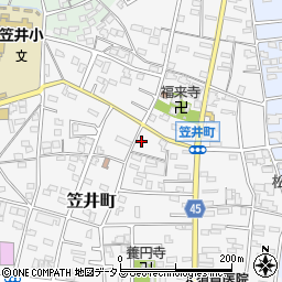 静岡県浜松市中央区笠井町366-5周辺の地図