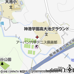 兵庫県神戸市北区山田町上谷上堺山周辺の地図