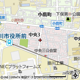 静岡県掛川市中央周辺の地図
