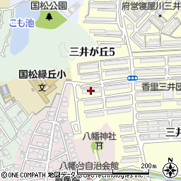 府公社香里三井団地Ａ－９７棟周辺の地図
