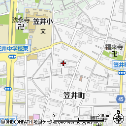静岡県浜松市中央区笠井町493周辺の地図