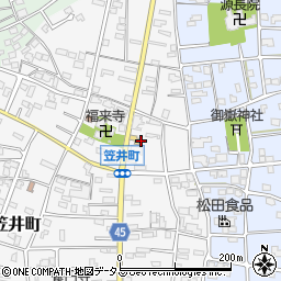 静岡県浜松市中央区笠井町153周辺の地図
